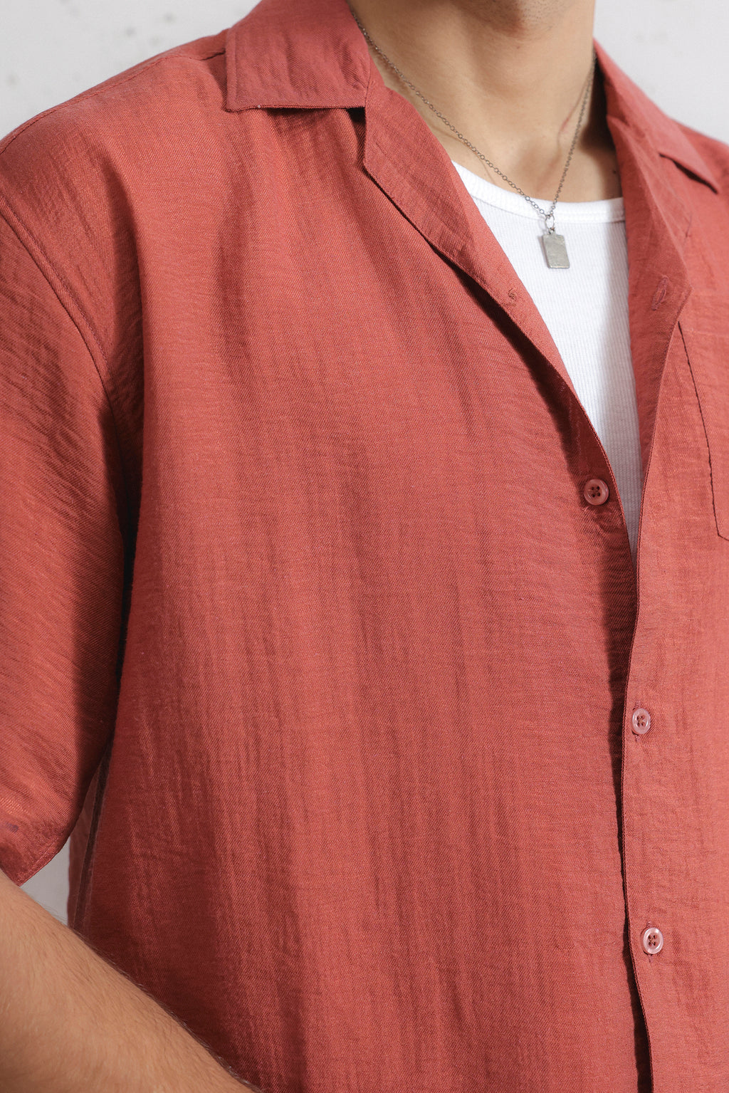 Relaxed Crinkled Cuban Shirt