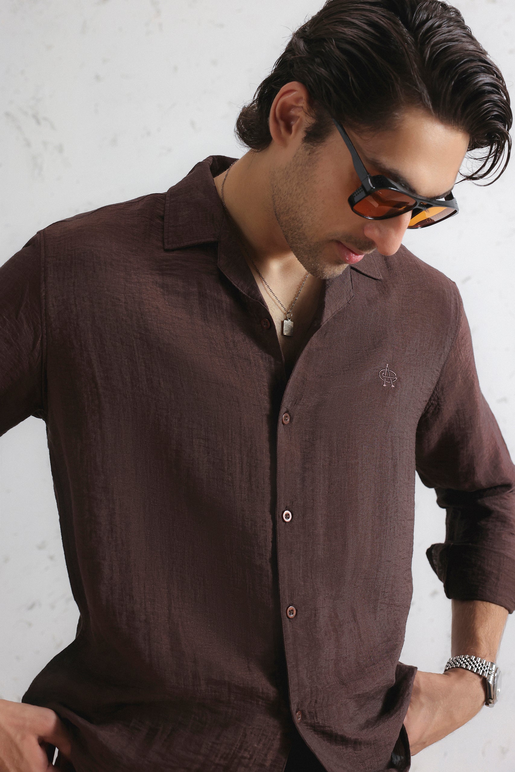 Relaxed Crinkled Cuban Shirt