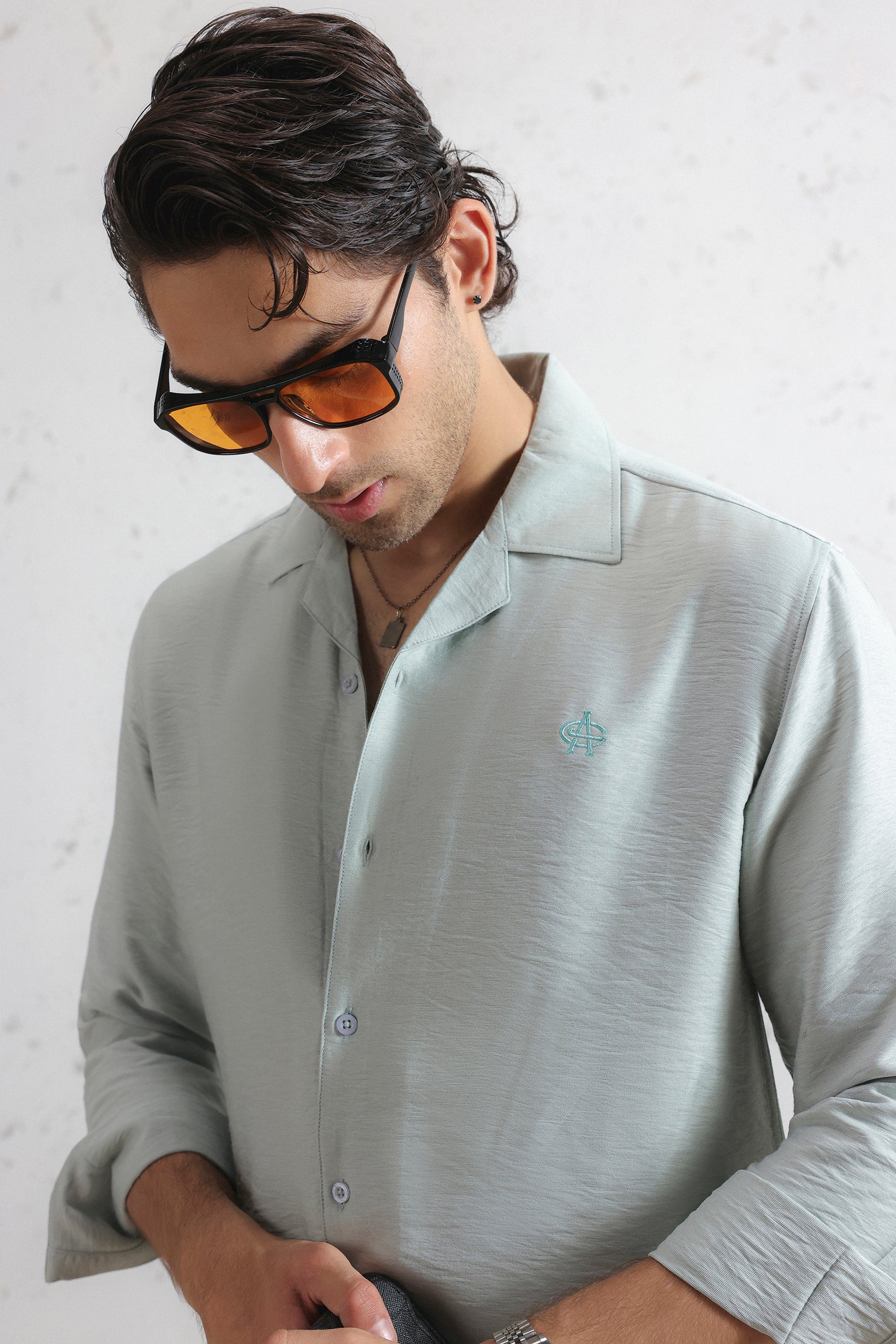 Relaxed Crinkled Cuban Shirt