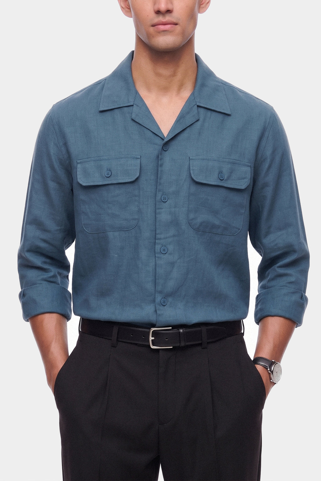 Double Pocket Linen Shirt