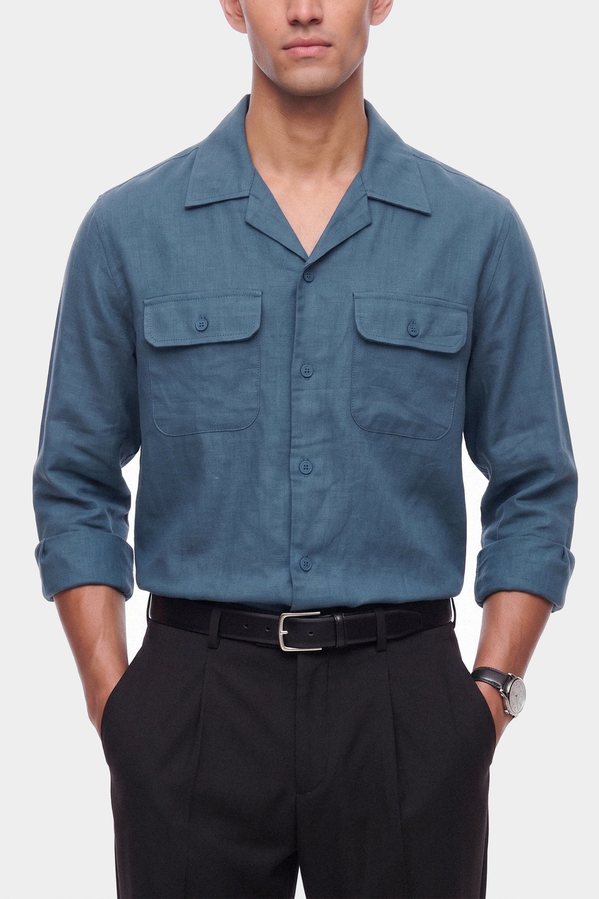 Double Pocket Linen Shirt