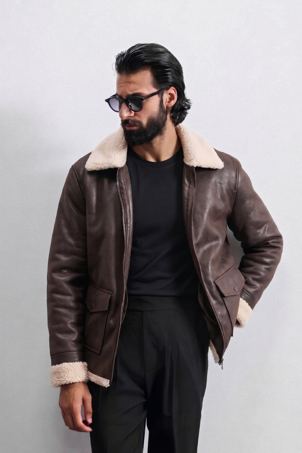 Vanguard Leather Aviator Jacket