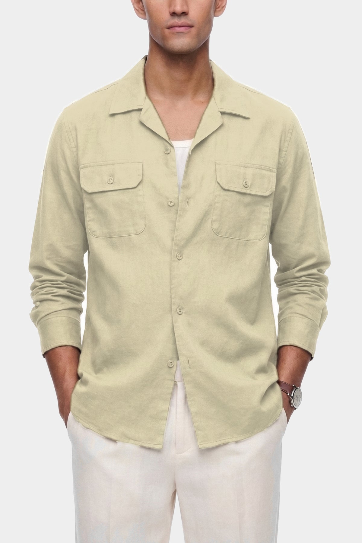 Double Pocket Linen Shirt
