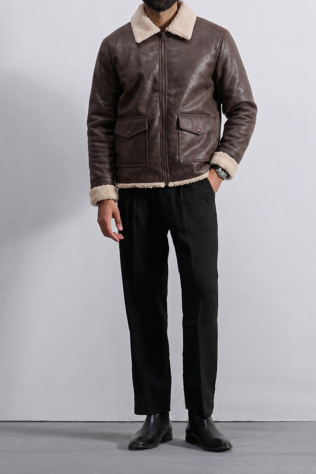 Vanguard Leather Aviator Jacket