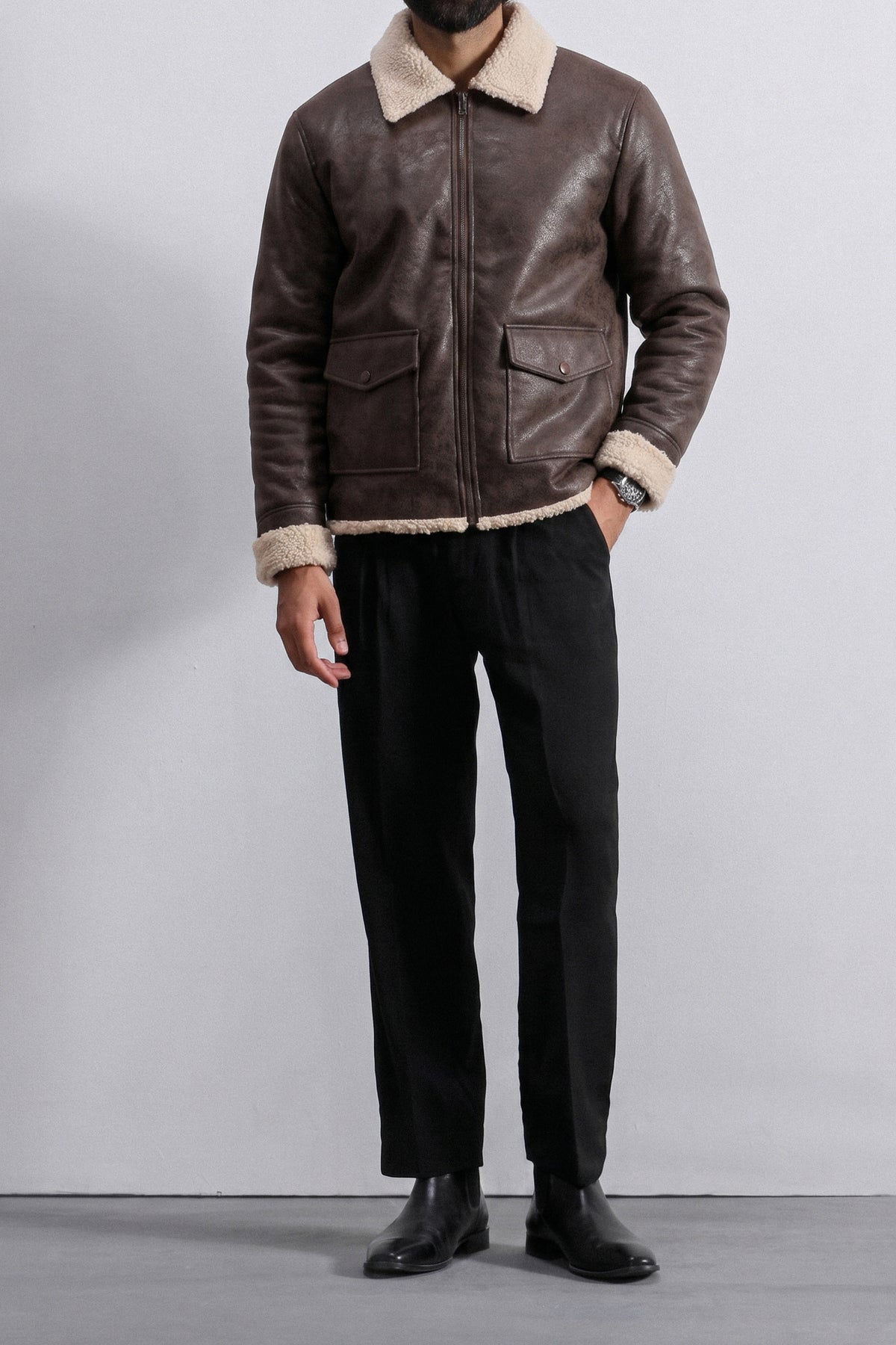 Vanguard Leather Aviator Jacket