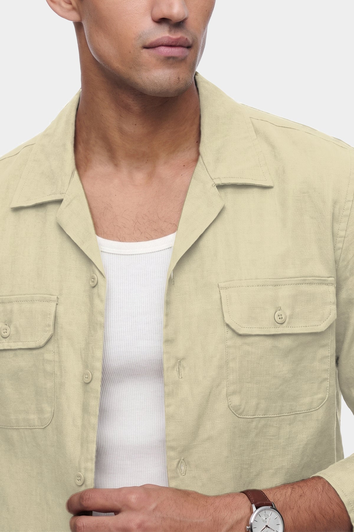 Double Pocket Linen Shirt