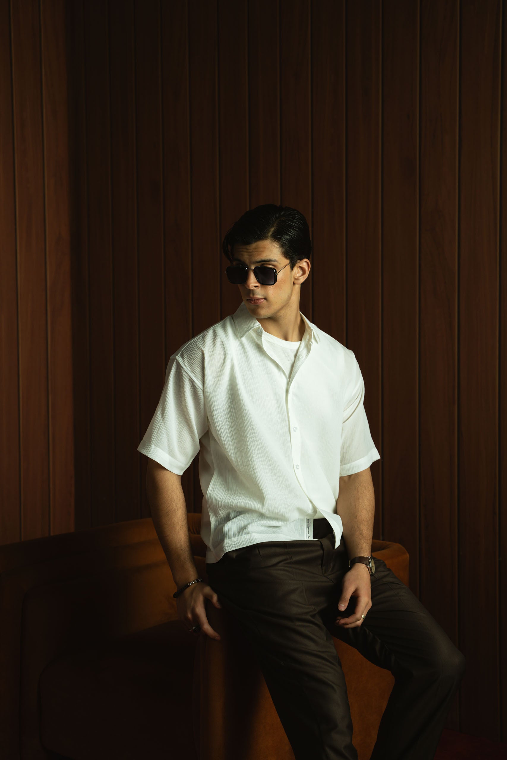 Textured Button Down Shirt - Half Sleeve (MCS-06)
