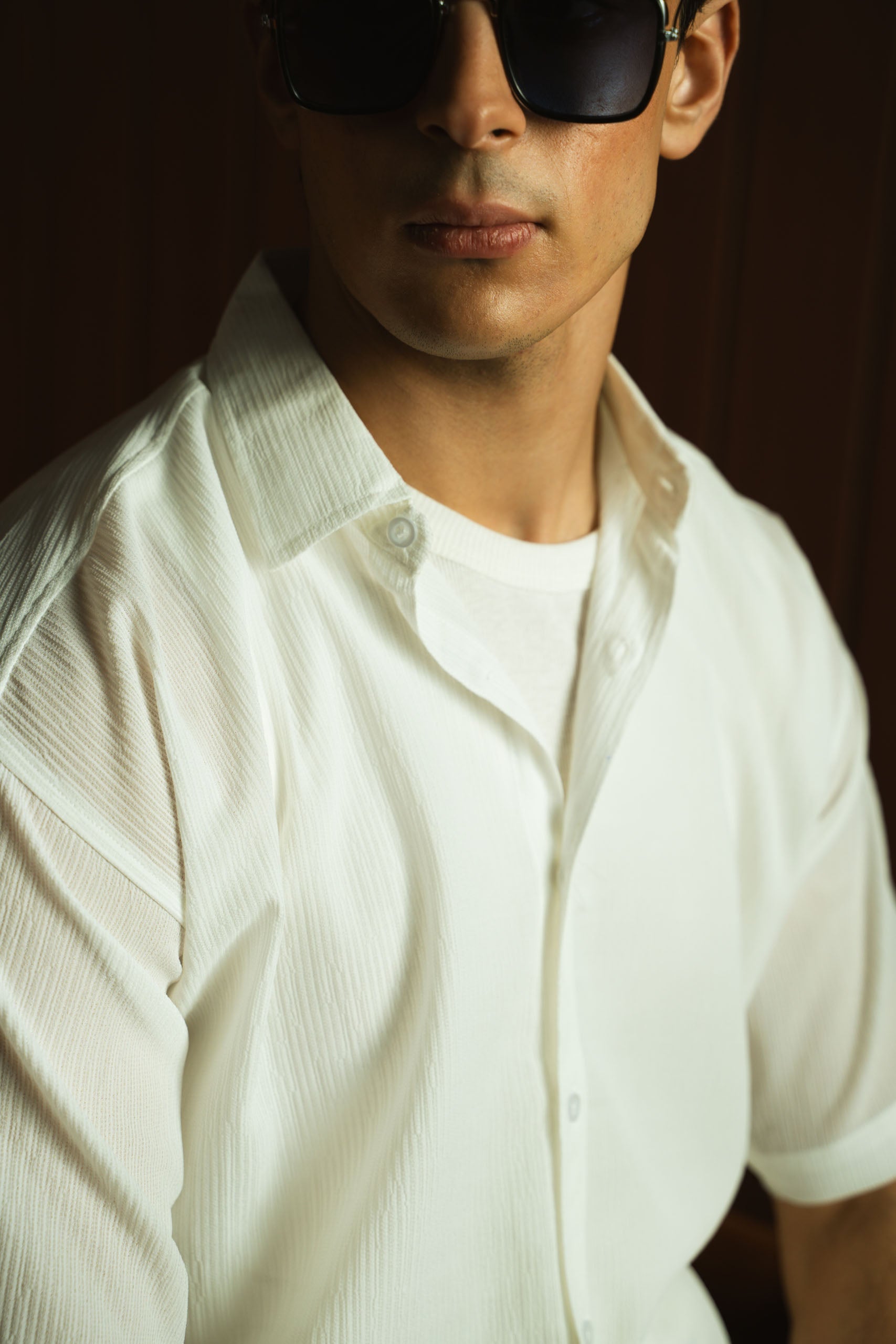 Textured Button Down Shirt - Half Sleeve (MCS-06)