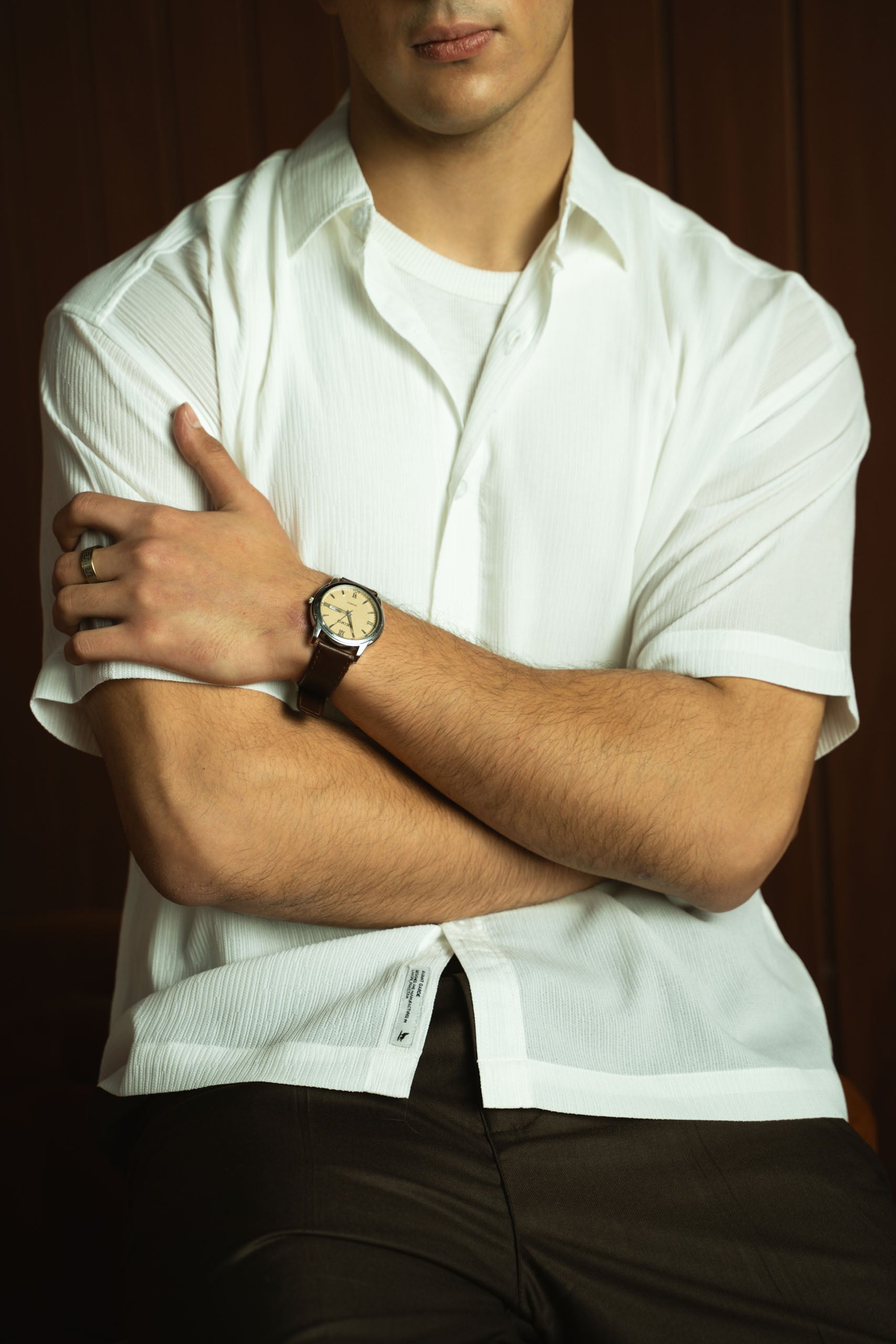 Textured Button Down Shirt - Half Sleeve (MCS-06)