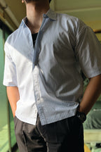 Striped Button Down Shirt - Half Sleeve (MCS-04)