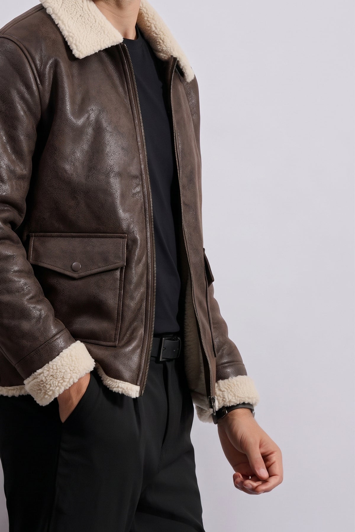 Vanguard Leather Aviator Jacket