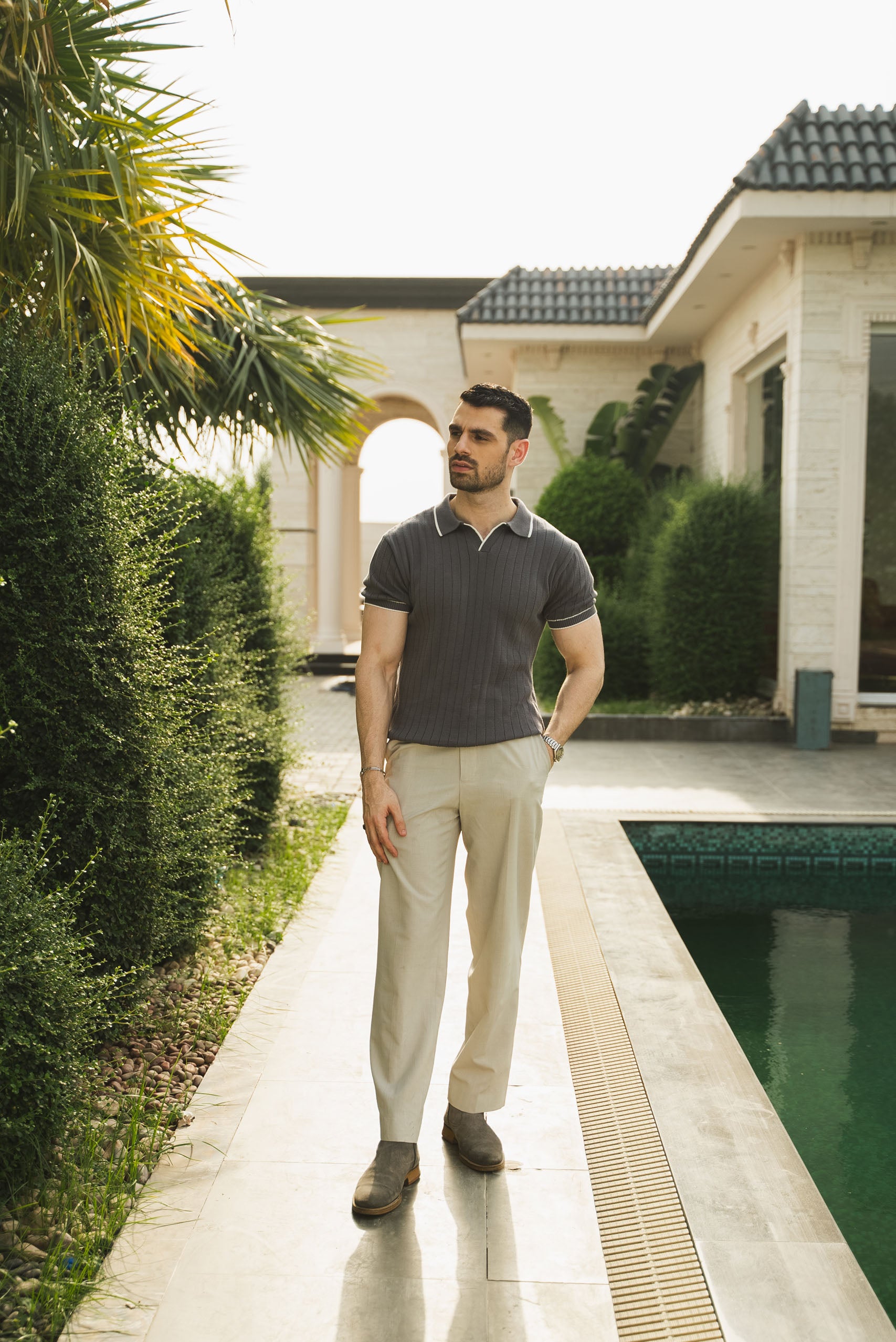Drop Needle Knitted Polo Shirt (KPS-21)
