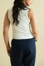 Women's Ribbed Vest - White