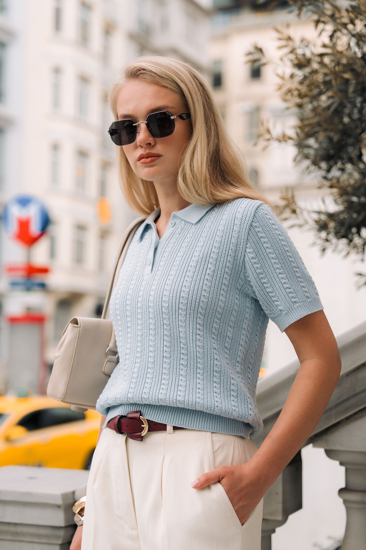 Cable Knit Polo Sweater (WKP-01)