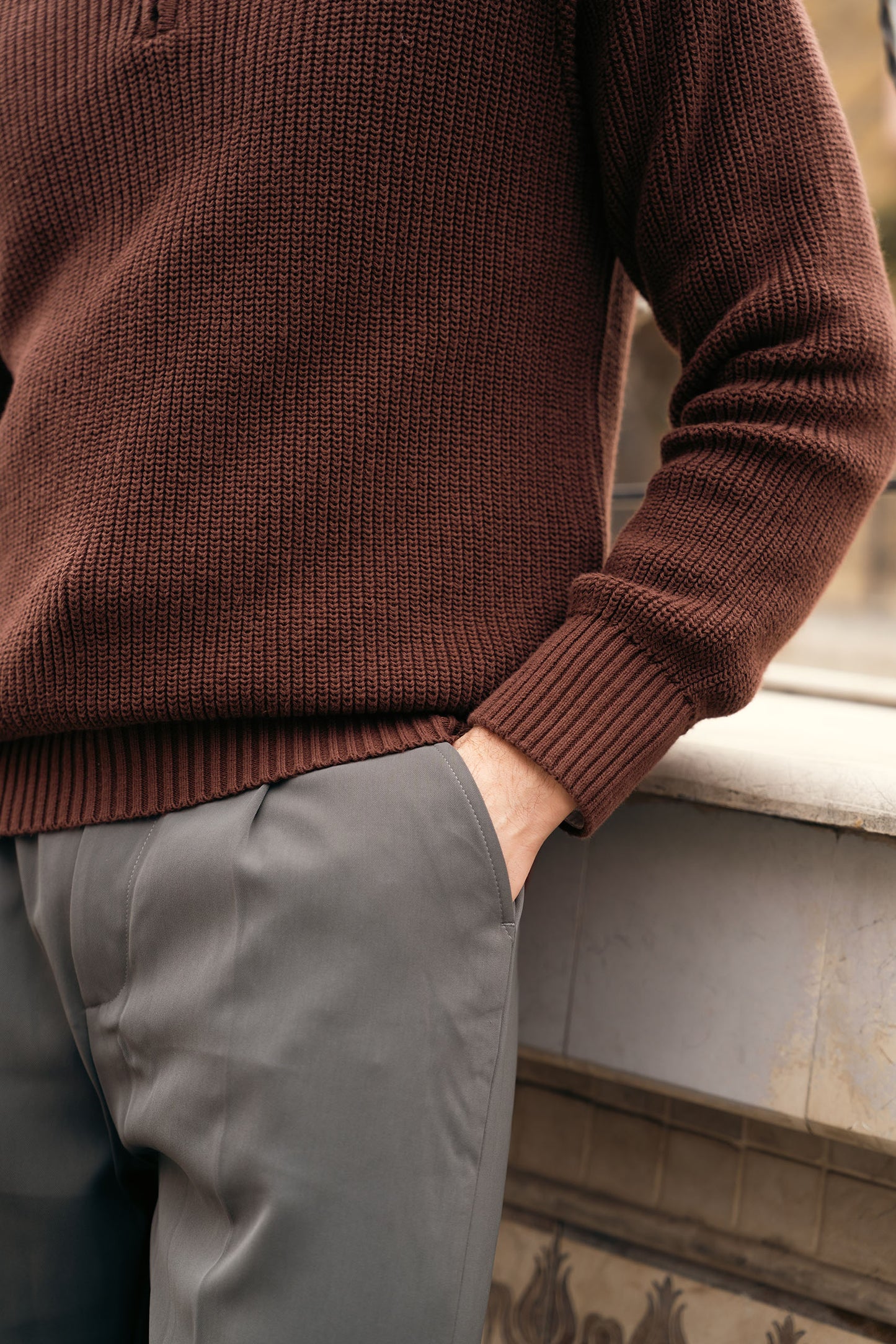 Quarter Zip Knit Sweater (MKZ-03)