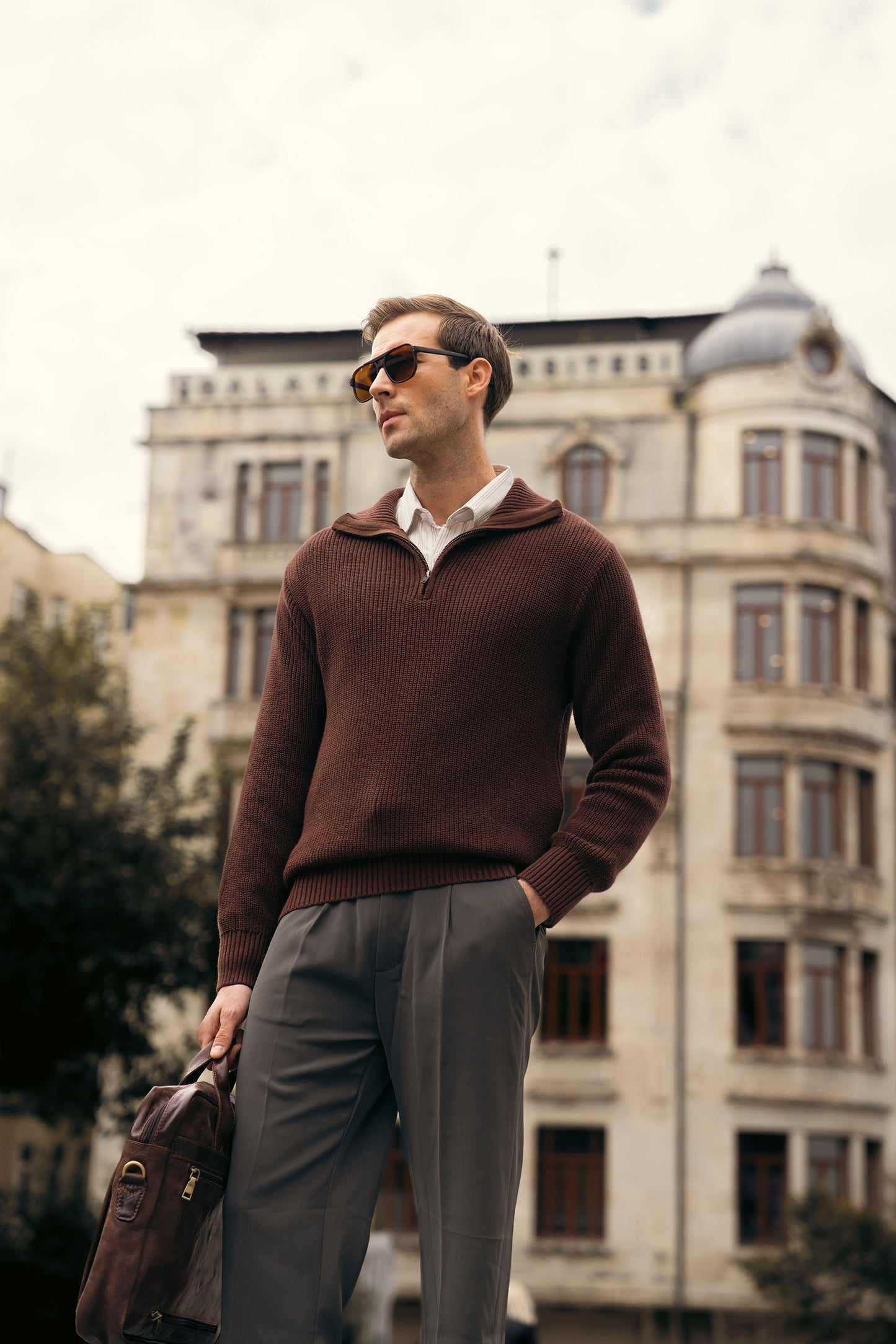 Quarter Zip Knit Sweater (MKZ-03)