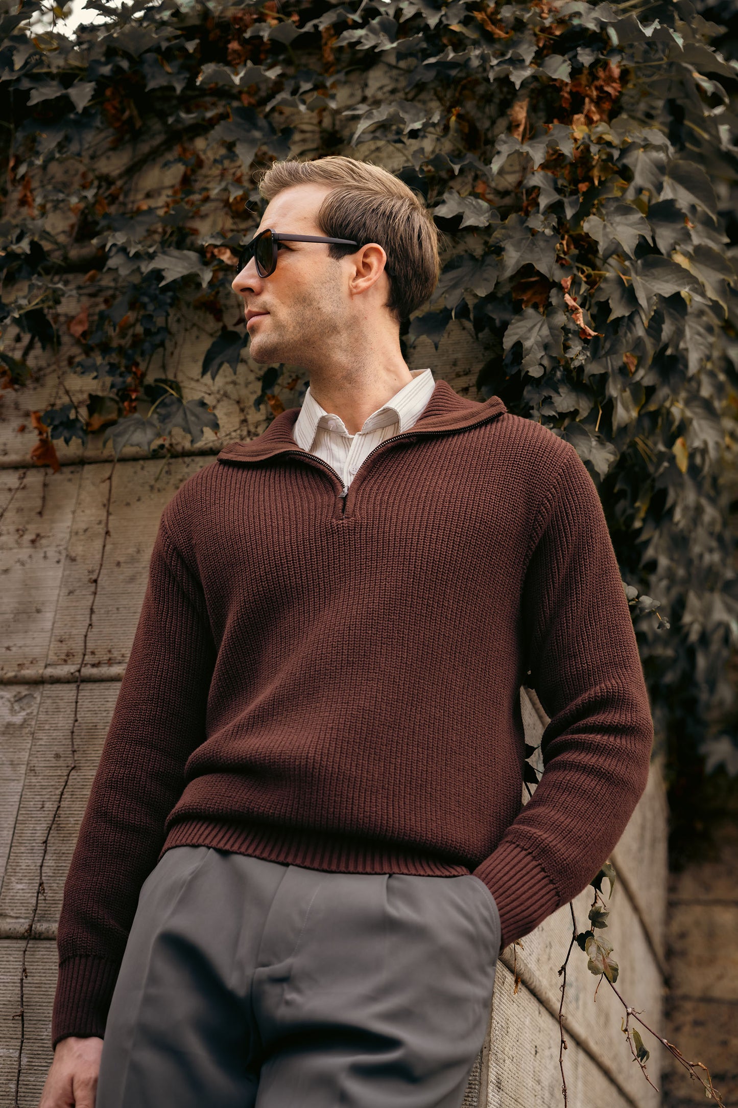 Quarter Zip Knit Sweater (MKZ-03)