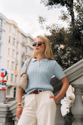 Cable Knit Polo Shirt (WKP-01)