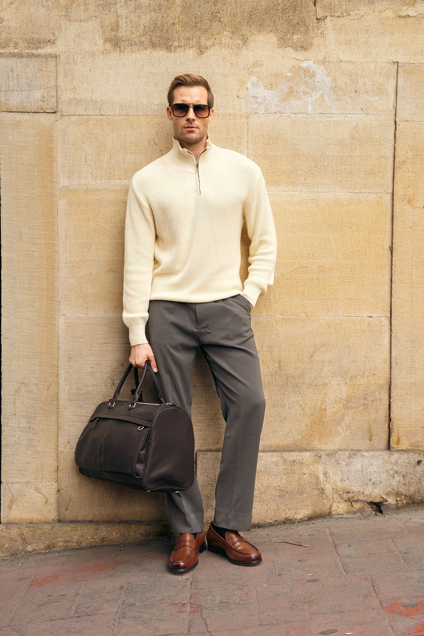 Quarter Zip Knit Sweater (MKZ-02)