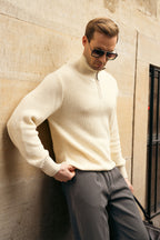Quarter Zip Knit Sweater (MKZ-02)