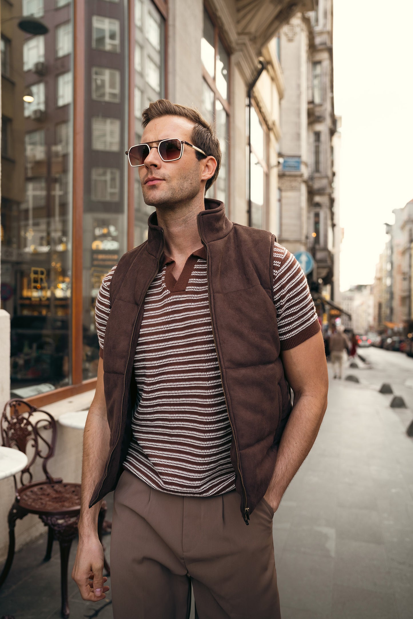 Quilted Suede Gilet (MPJ-05)