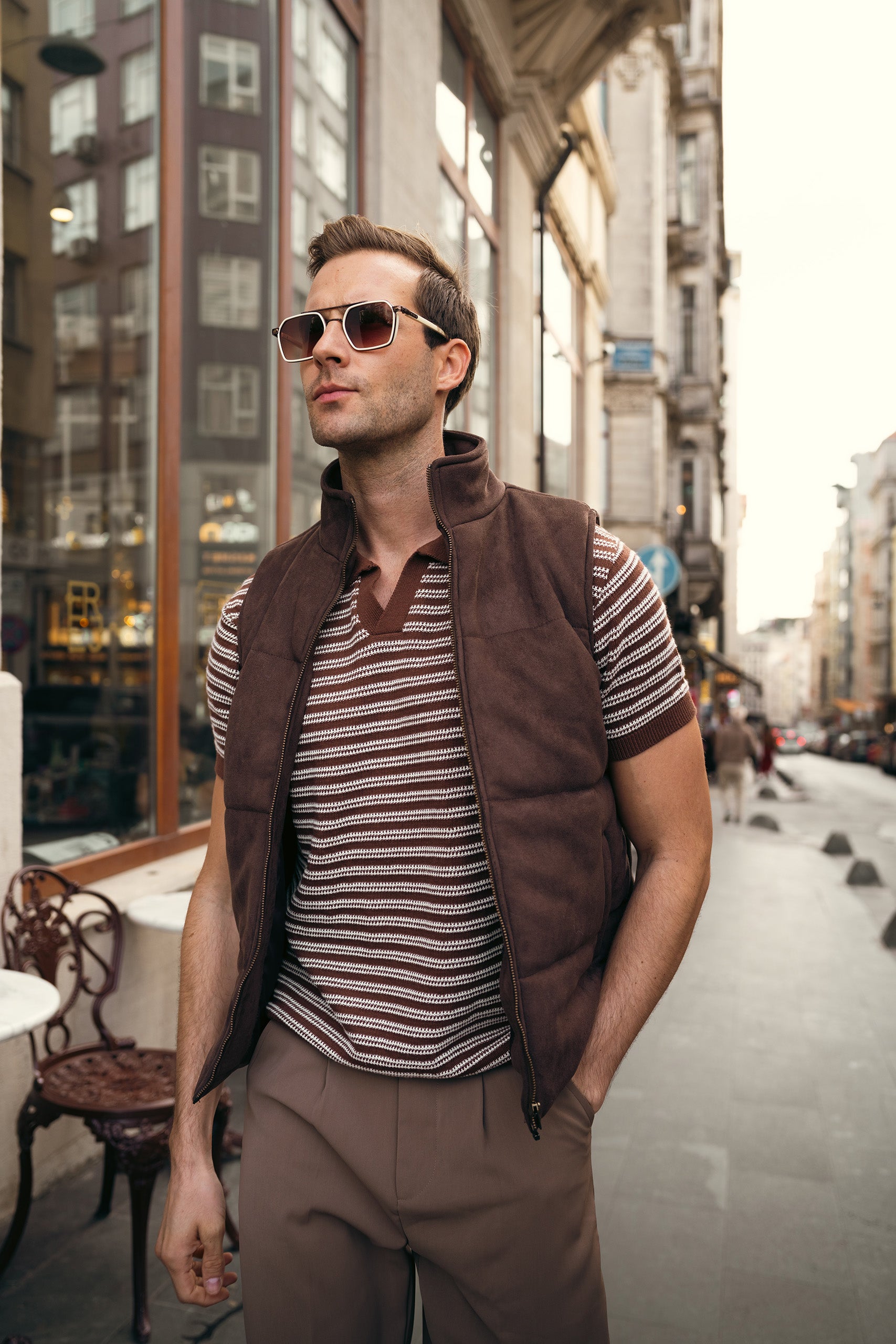 Quilted Suede Gilet (MPJ-05)