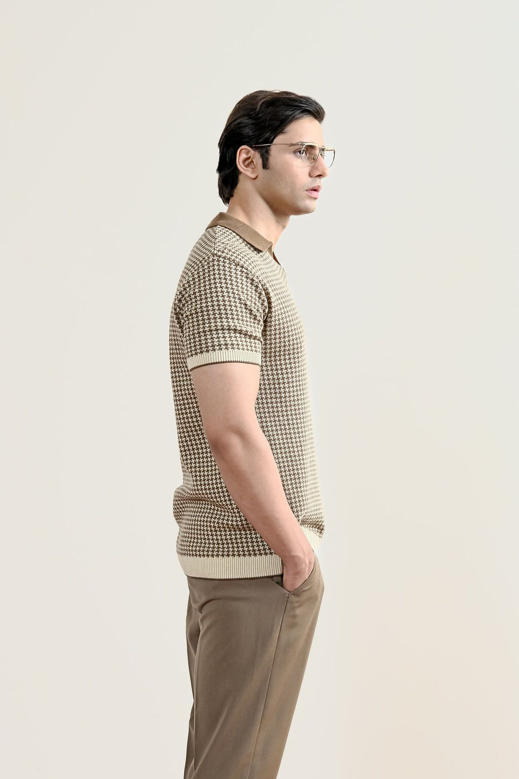 Abstract Jacquard Knit Polo Shirt (MKP-04)