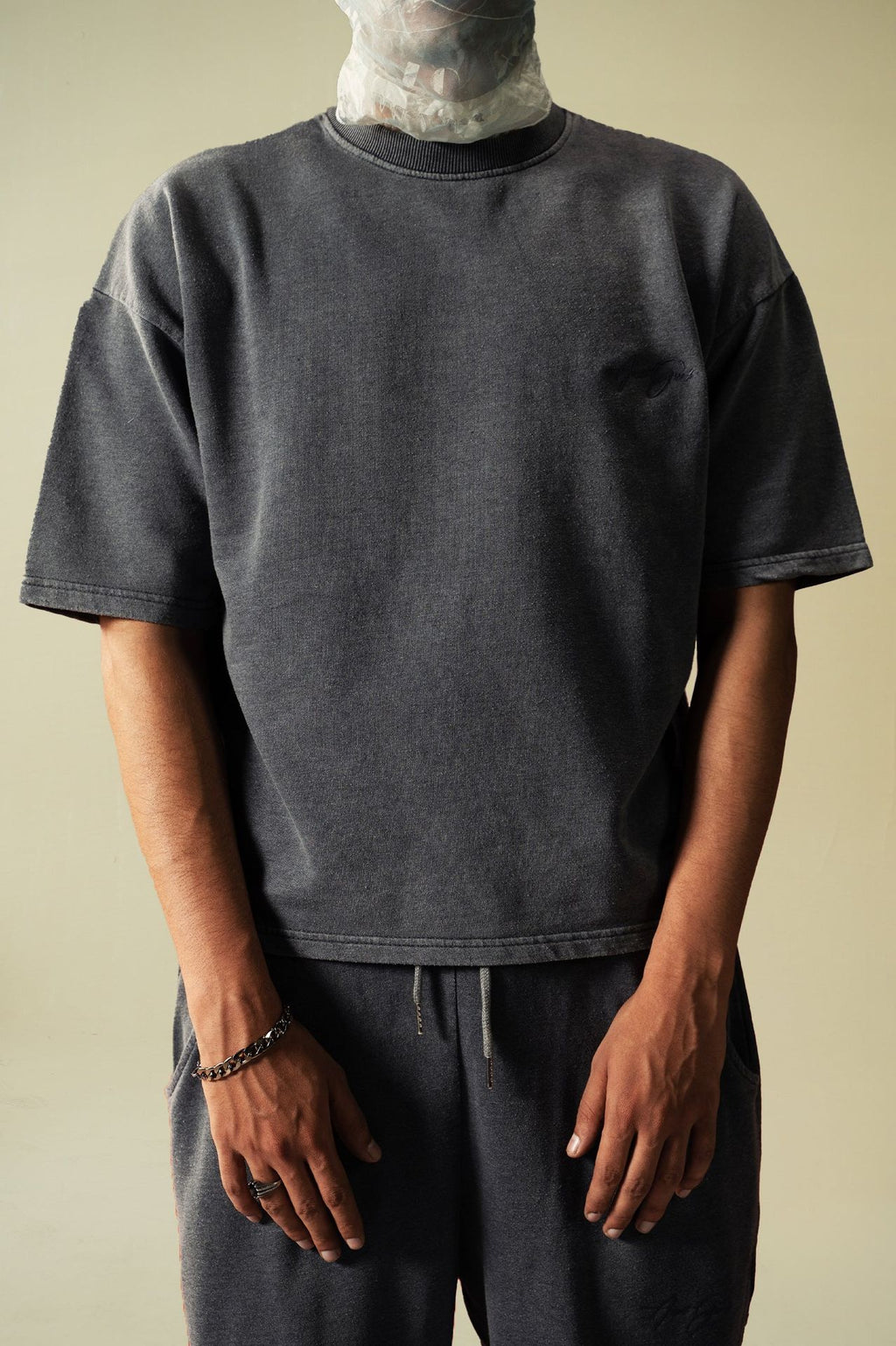 Acid Washed Cropped Heavyweight T-Shirt