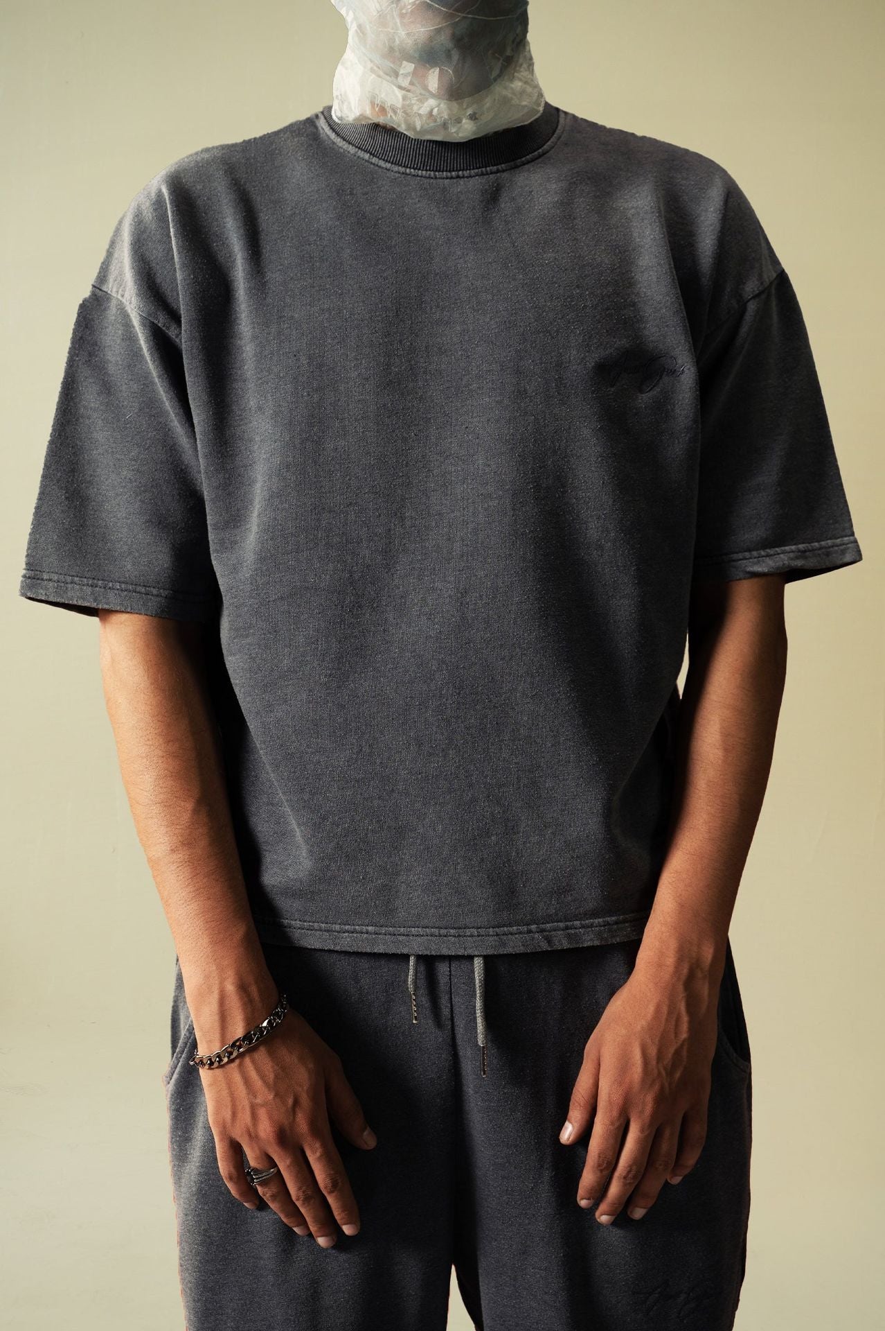 Acid Washed Cropped Heavyweight T-Shirt