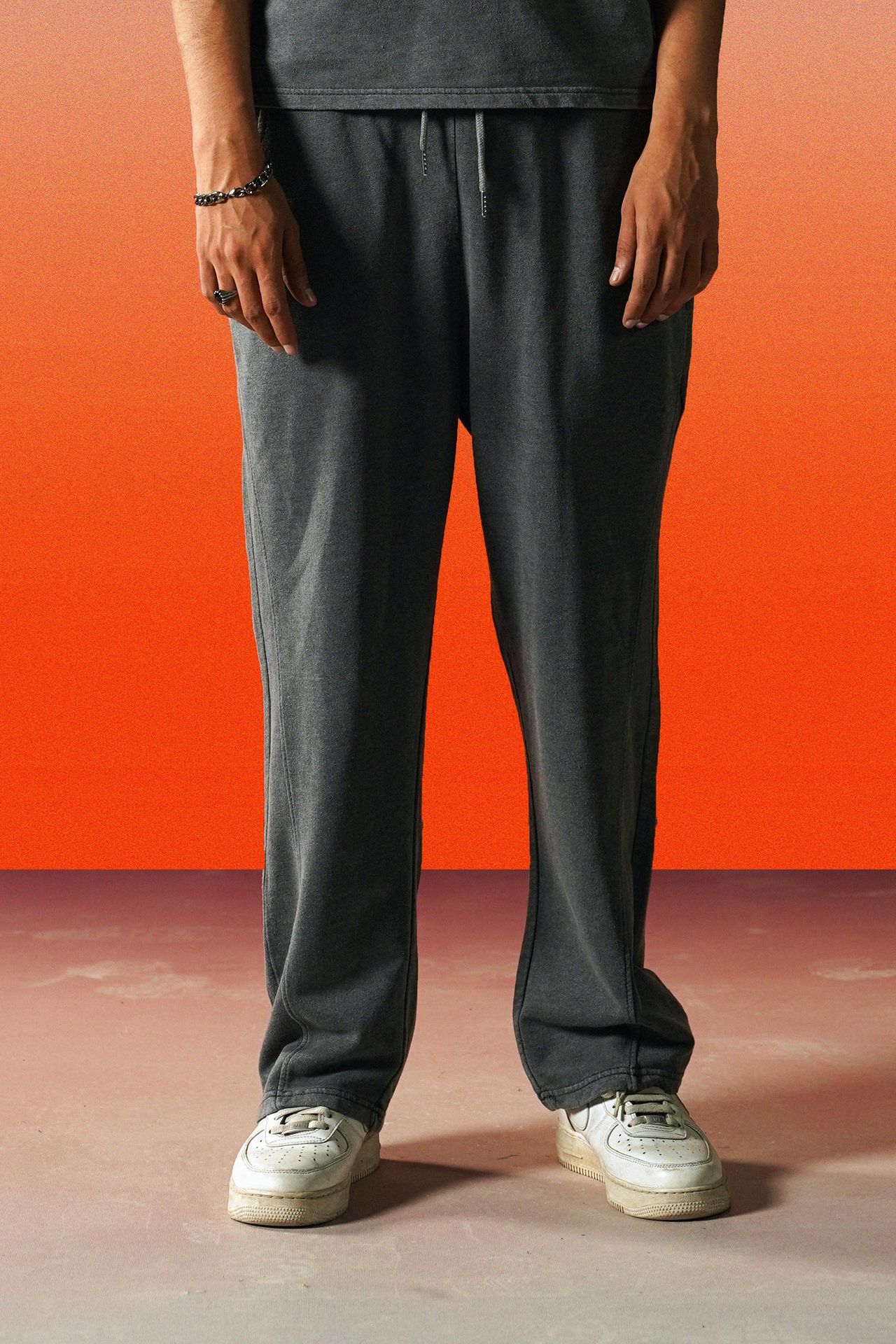 Acid Washed Relaxed Fit Trouser