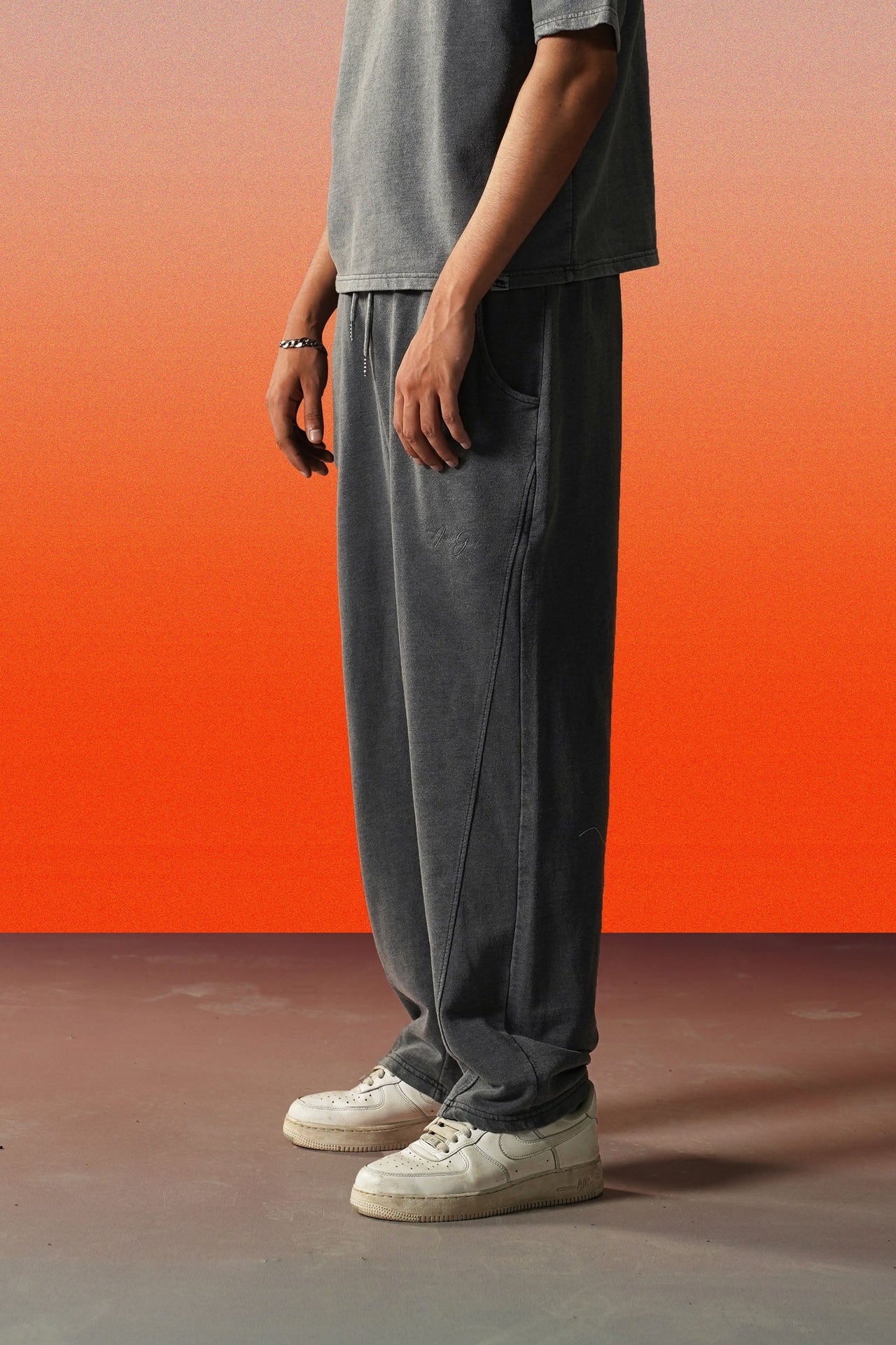 Acid Washed Relaxed Fit Trouser
