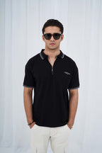 BG Zipper Oversized Polo Shirt