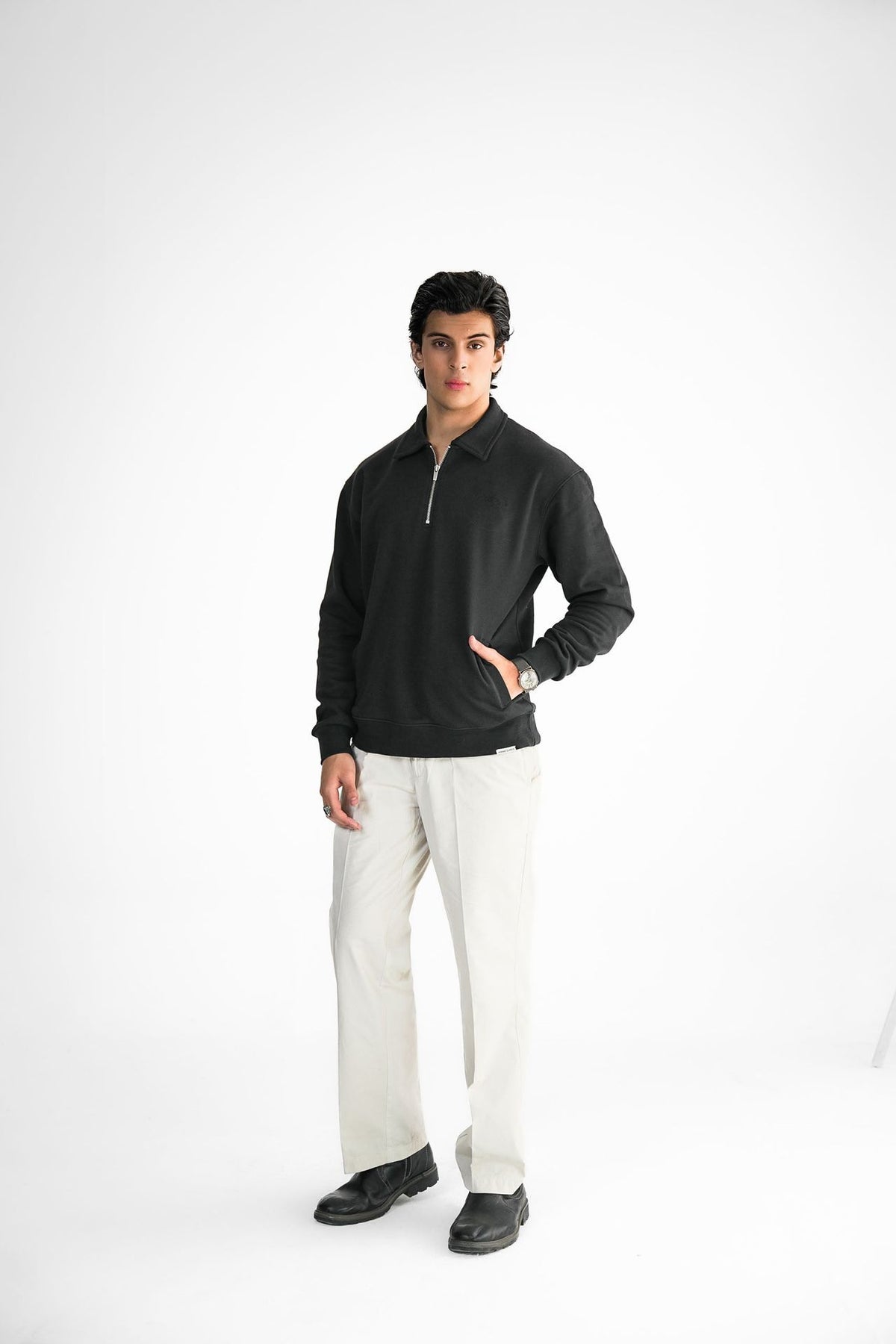 Black Zipper Sweater
