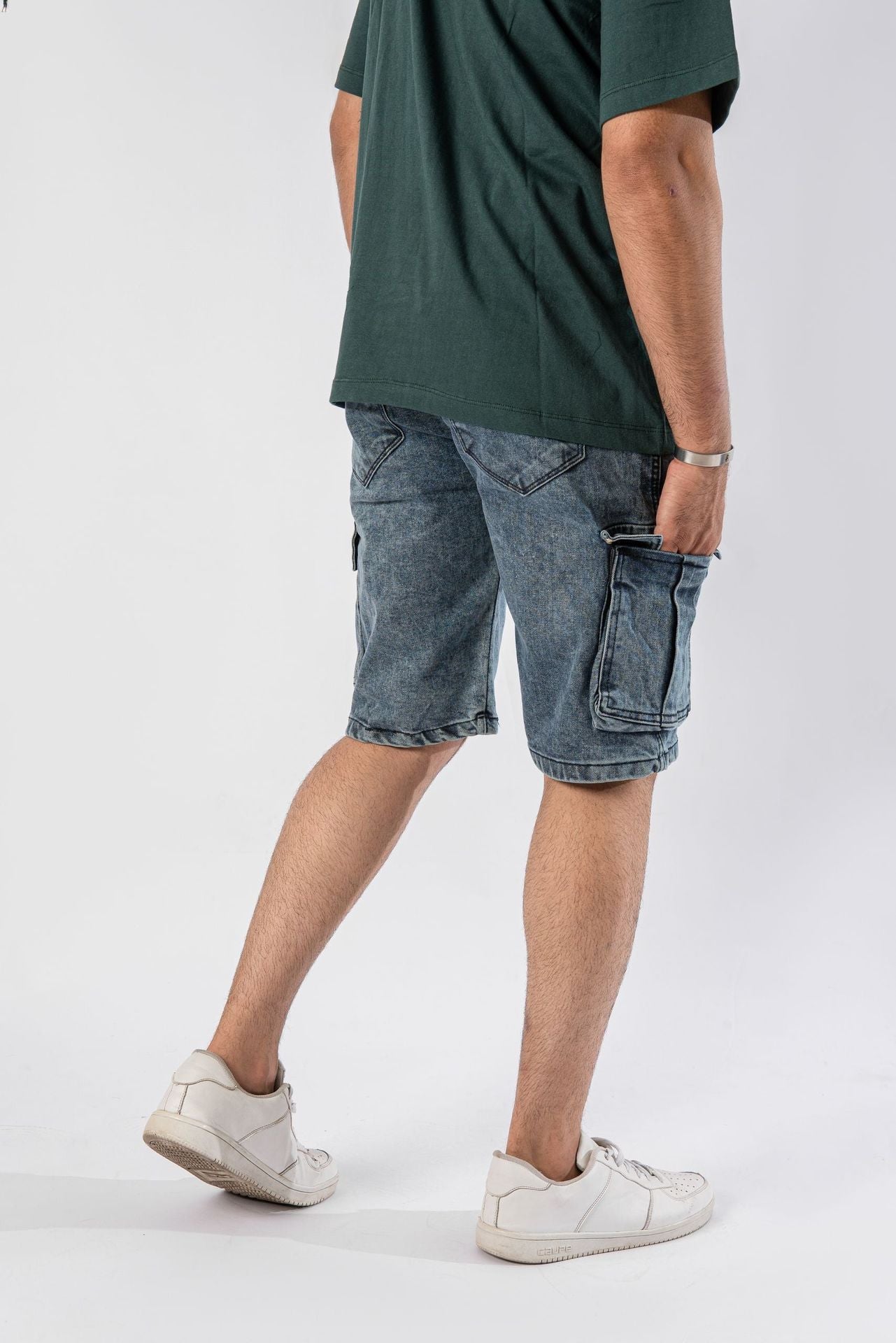 Blue Denim Cargo Shorts