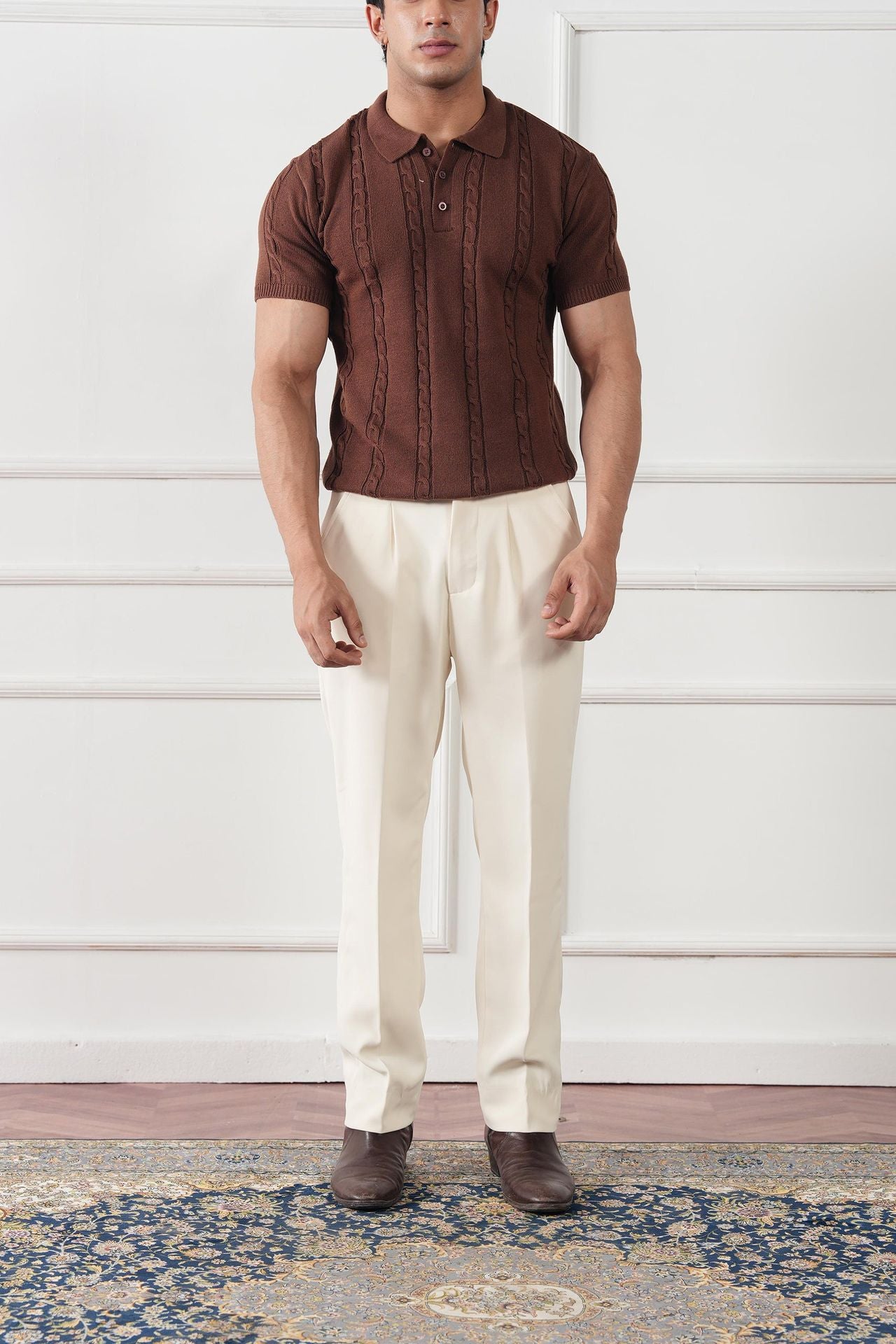 Cable Knit Polo Shirt (MKP-01)