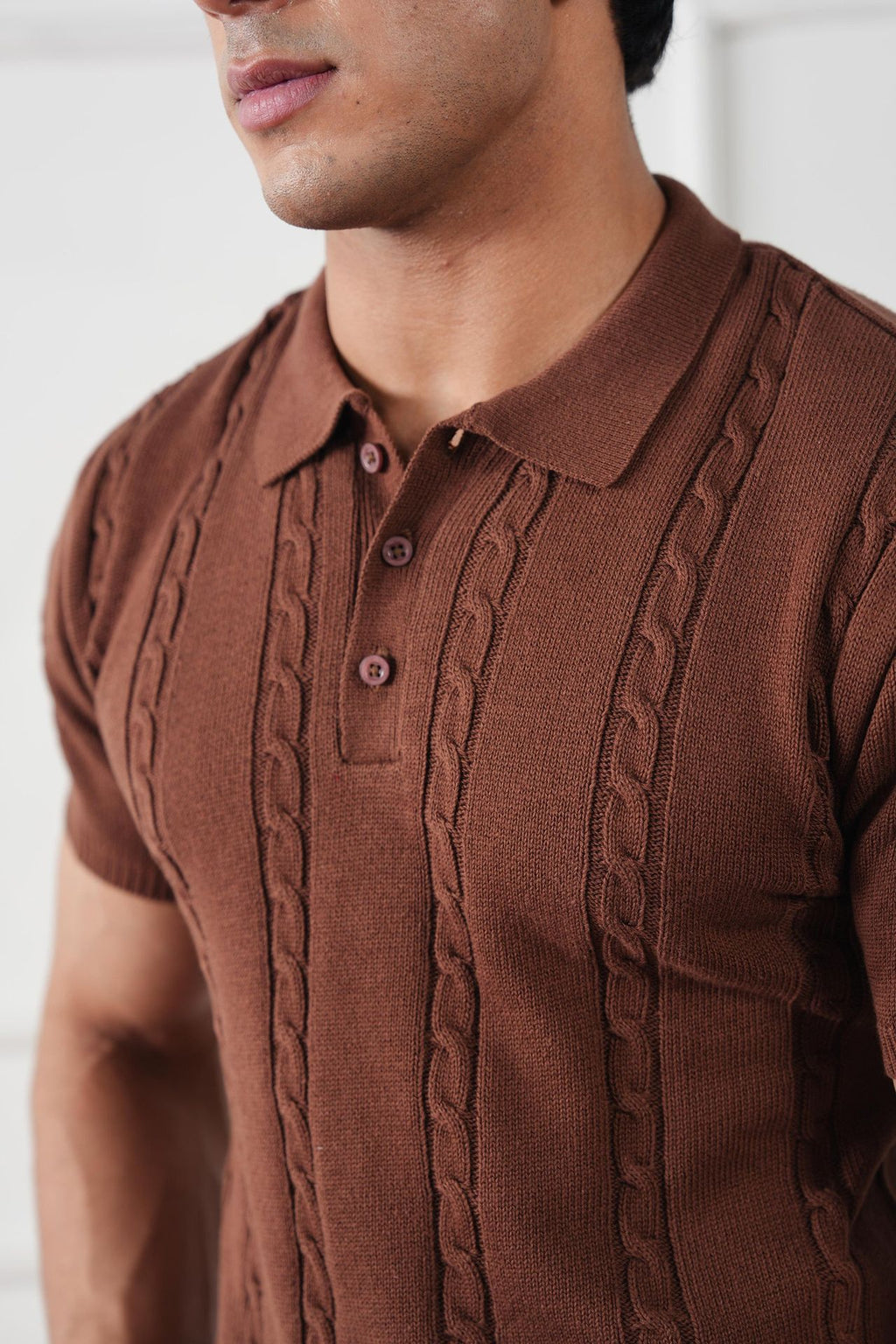 Cable Knit Polo Shirt (MKP-01)