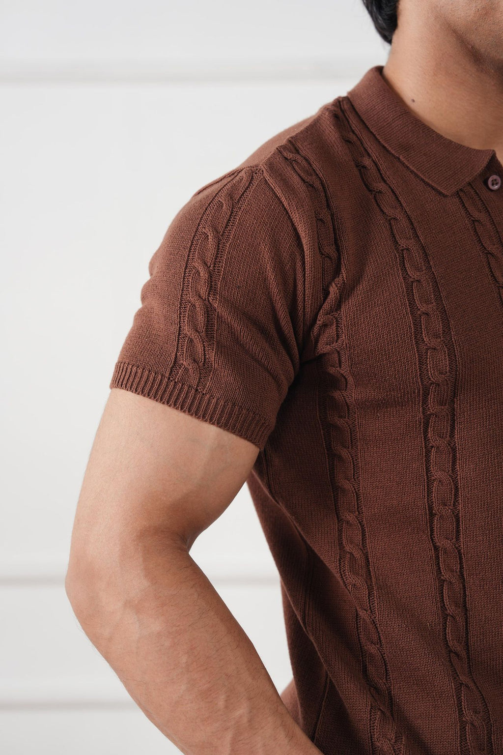 Cable Knit Polo Shirt (MKP-01)