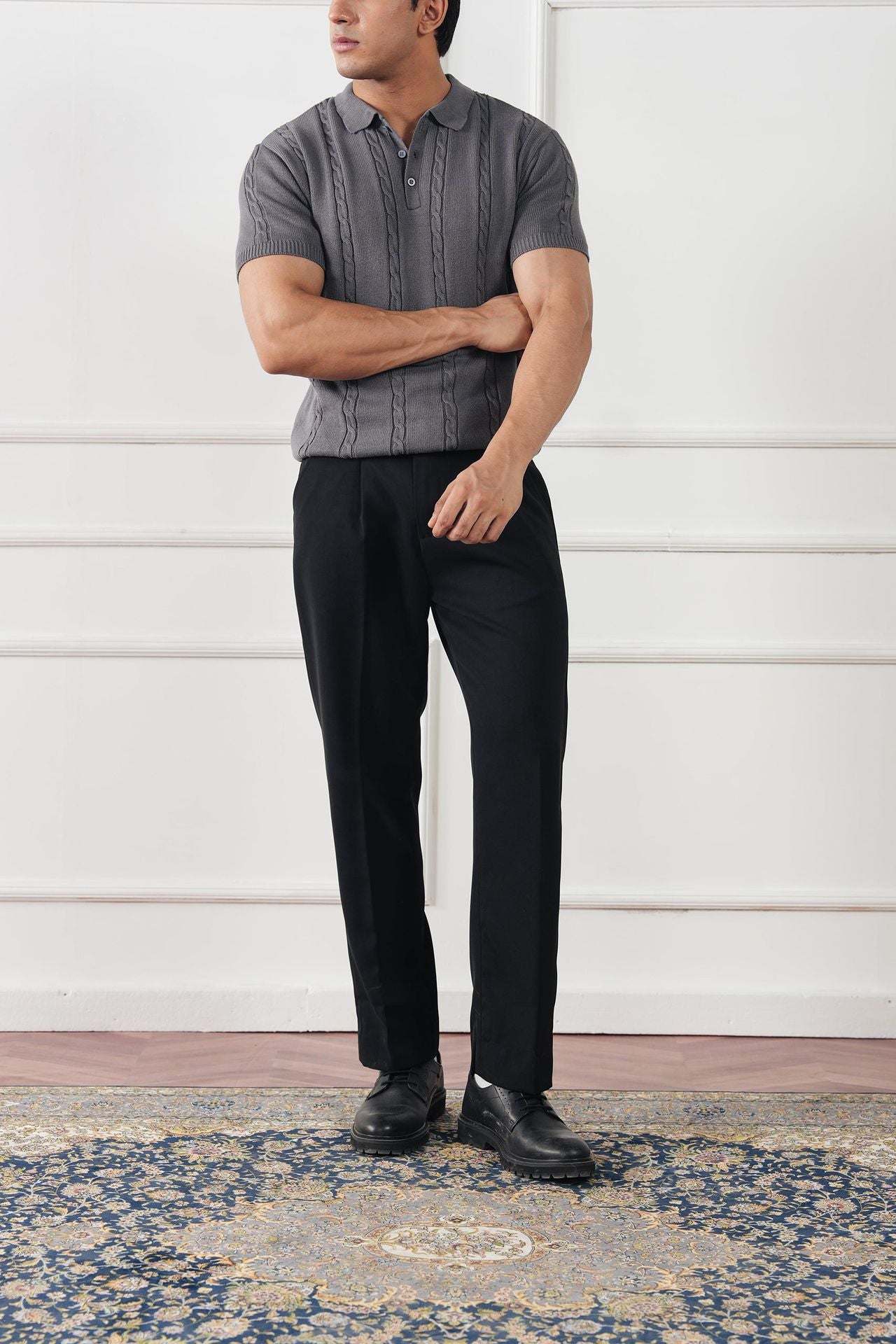 Cable Knit Polo Shirt (MKP-02)