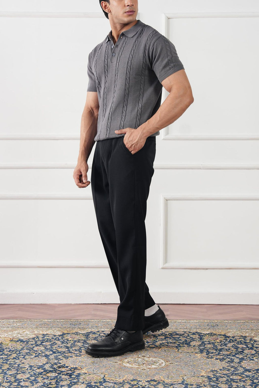 Cable Knit Polo Shirt (MKP-02)