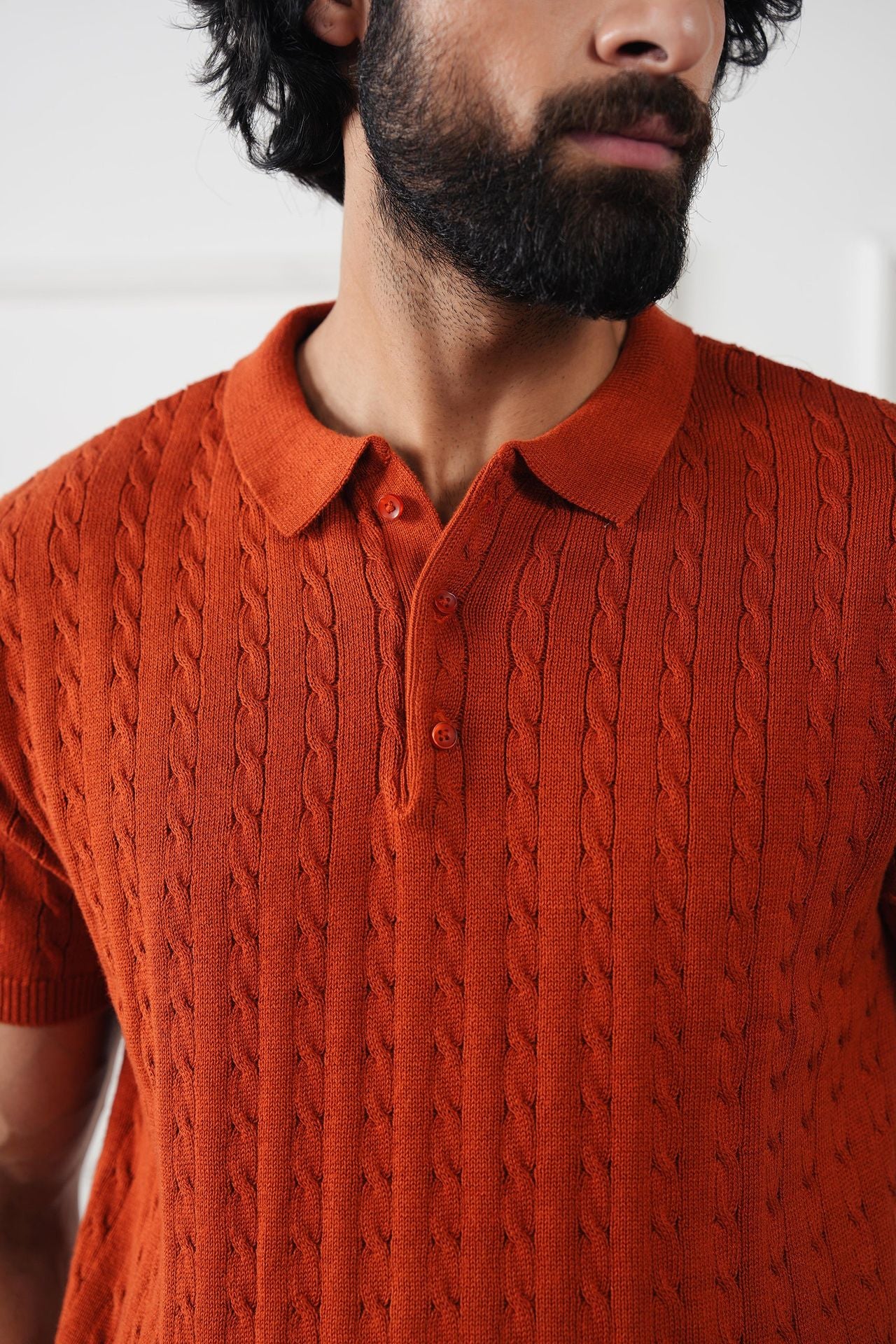 Cable Knit Polo Shirt (MKP-05)