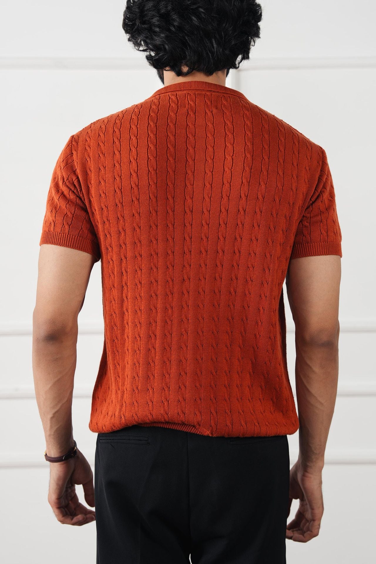 Cable Knit Polo Shirt (MKP-05)