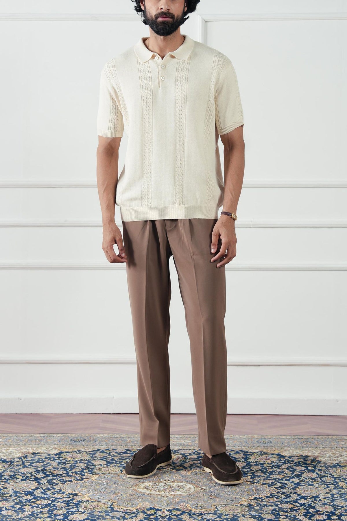 Cable Knit Polo Shirt (MKP-07)