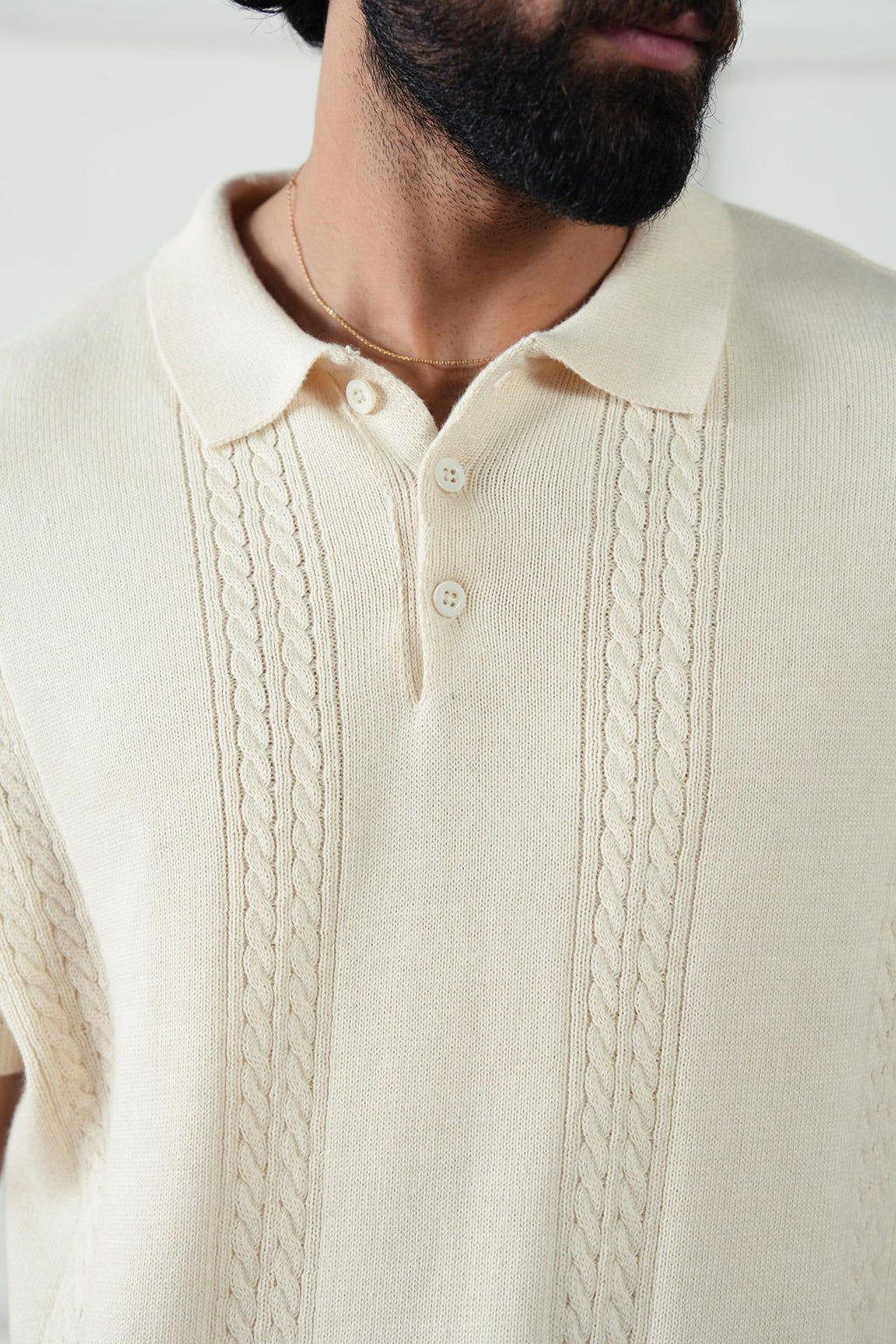 Cable Knit Polo Shirt (MKP-07)