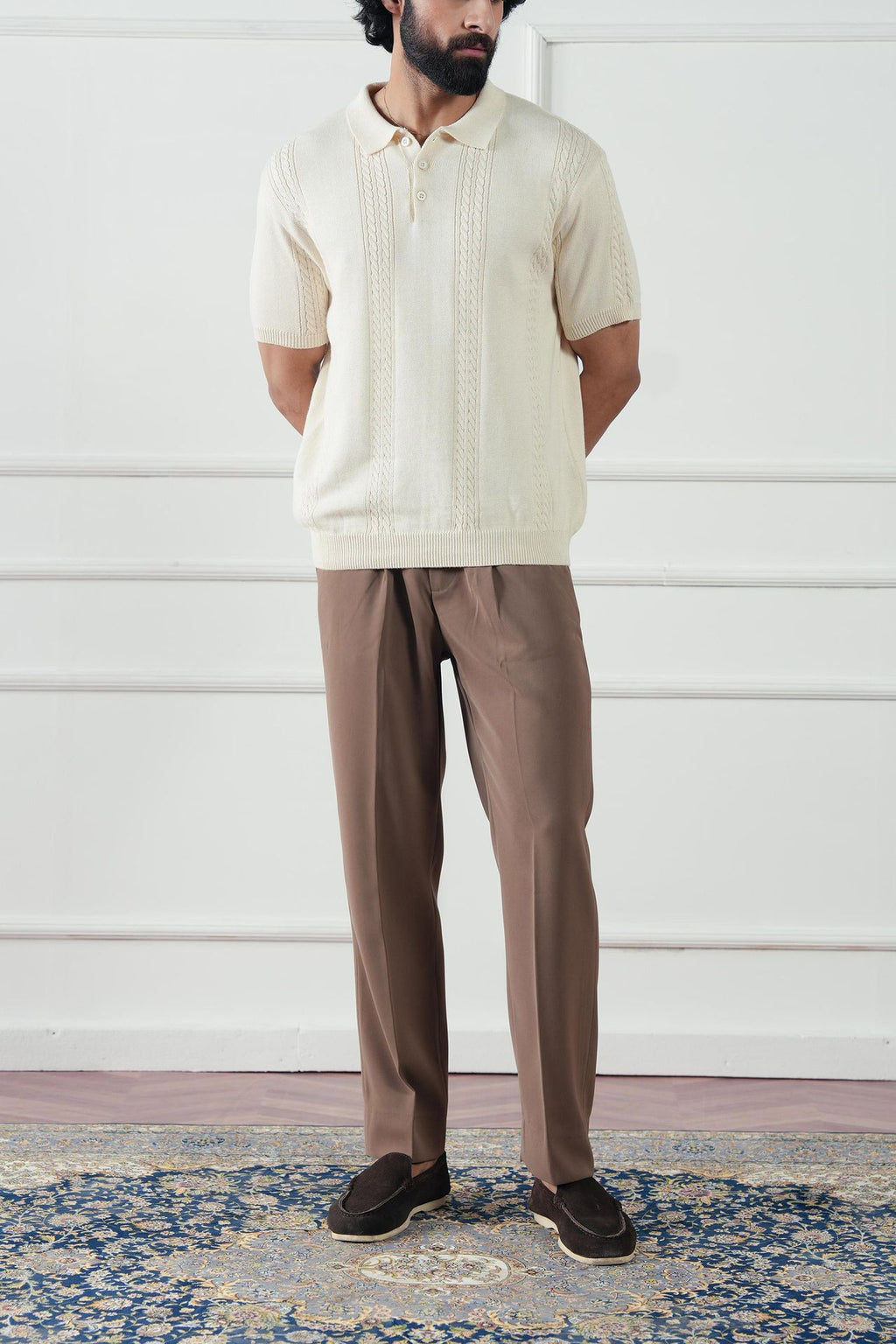 Cable Knit Polo Shirt (MKP-07)