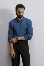 Cable Knit Polo Sweater