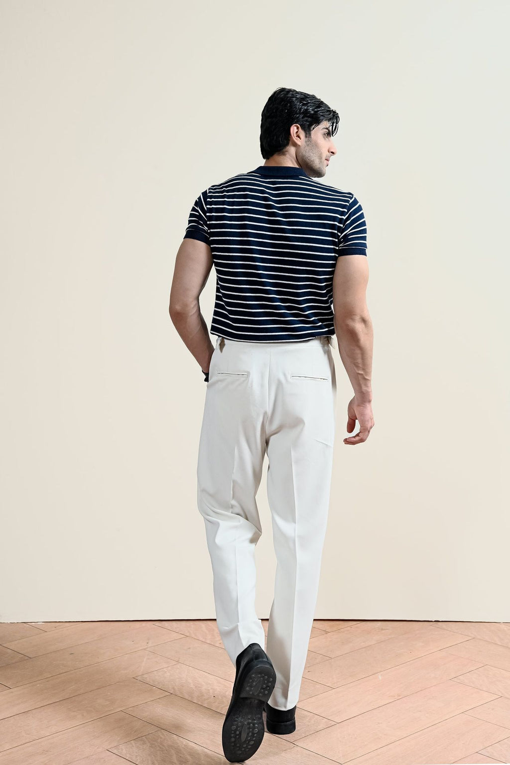 Classic Striped Knit Polo Shirt (MKP-07)