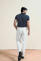 Classic Striped Knit Polo Shirt (MKP-07)