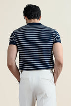 Classic Striped Knit Polo Shirt (MKP-07)