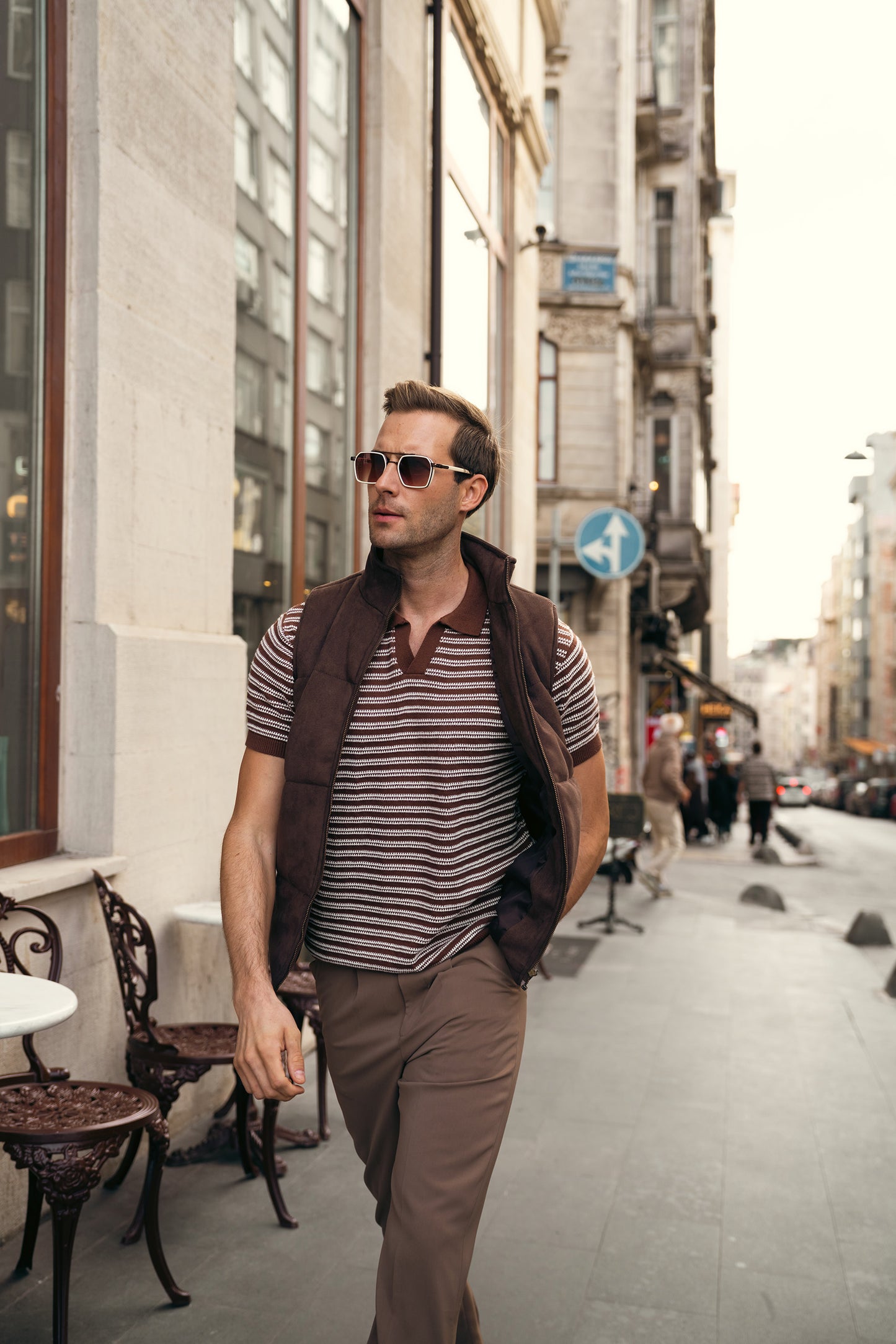 Striped Knit Polo Shirt (MKP-15)