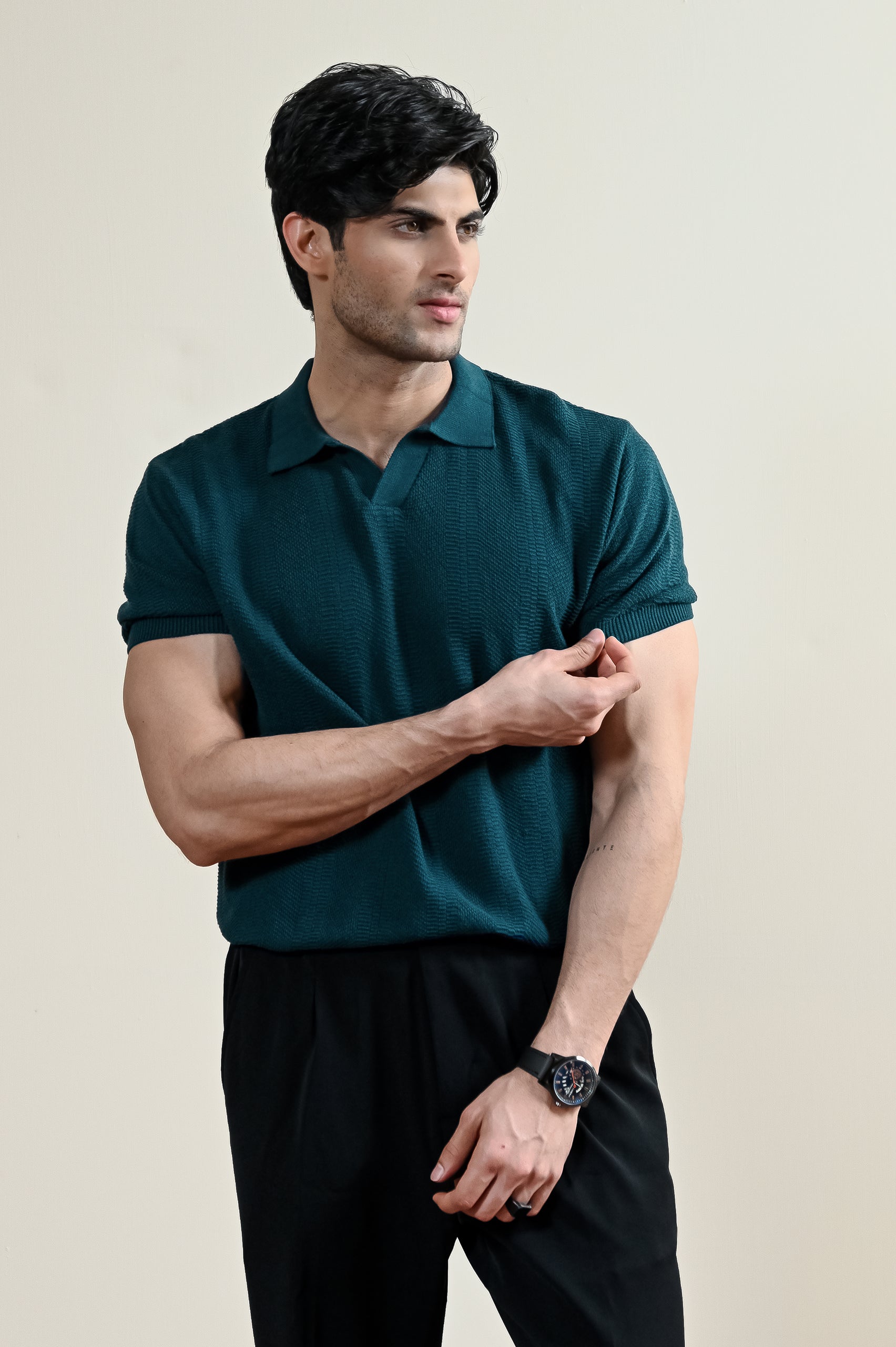 Ribbed Mulberry Knit Polo Shirt (MKP-09) – Avant Garde